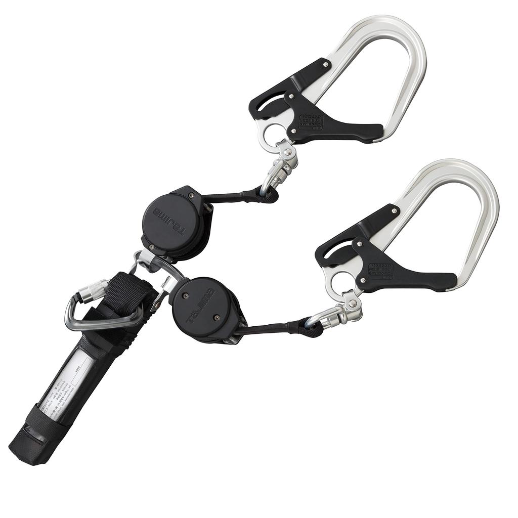 Tajima New Standard Safety Double Lanyard for with Locking Continuous Compact 150cm Lanyard Aluminum Gate with Lightweight Forged Aluminum Hook and