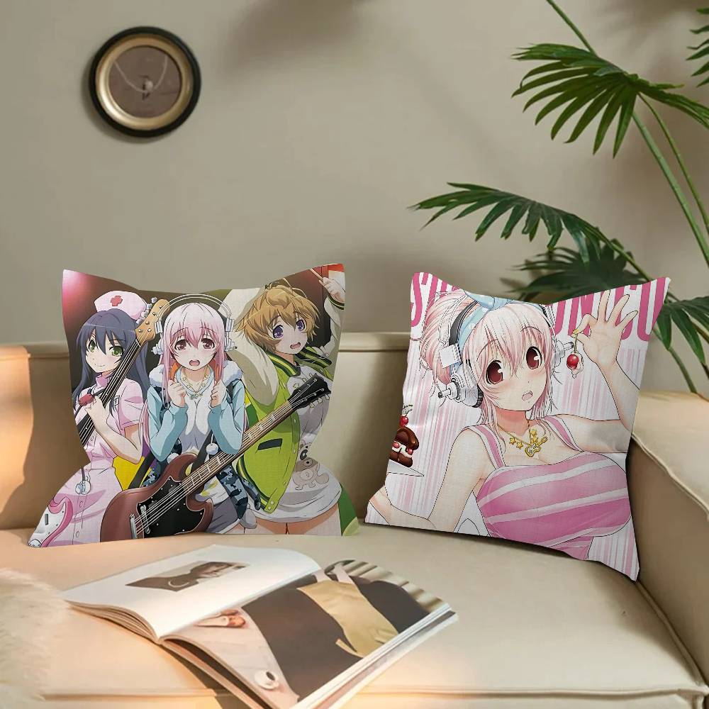 Super S-Sonico Manga Anime Personalized Picture Text Home Decorative Pillows Household Gifts 45X45Cm