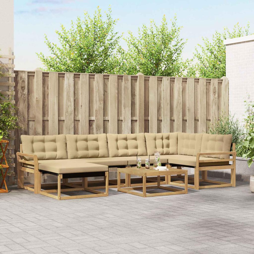 Outdoor Sofa Set 7 pcs White and Beige 79 x 79 x 37 cm