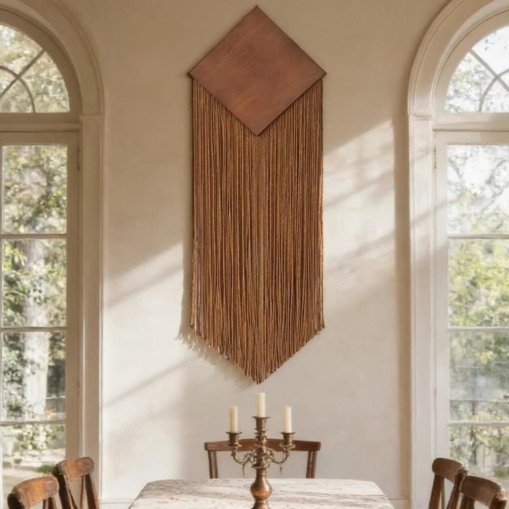 Handmade Woven Tapestry Cotton Rope Wall Background Decor For Hotel Hanging Artwork