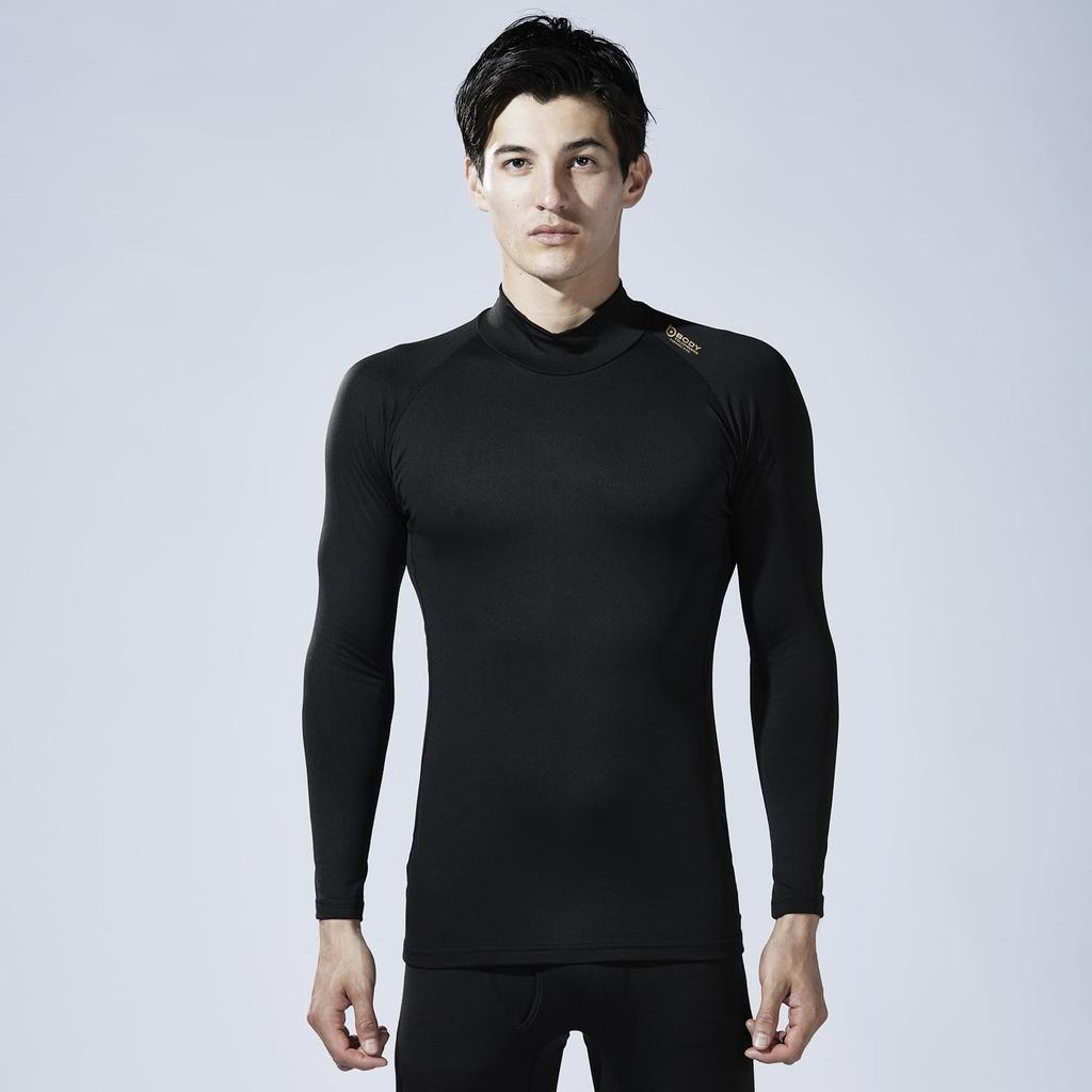 Otafuku Gloves Winter Long Sleeve High Neck Shirt Fully Quick Size L [Heat Retention, Deodorizing, Drying, Compression] JW-246 Black,