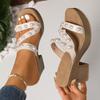 Large Size Cool Slippers Women's Summer New Thick Bottom Heightening Fashion Pearl Beach Slippers