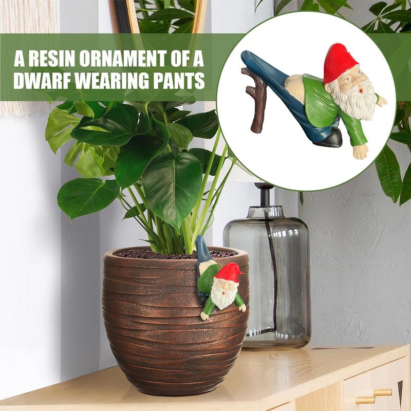 1 PCS Cute Garden Tiny Gnomes Statue Resin Garden Courtyard Ornaments Resin Mini Landscape Outdoor Miniature Figurine Decor