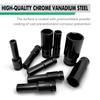 22pcs Combination Drive Extended Socket Hexagonal Impact Sleeve Set with Portable Storage Case 8-32mm Torque for Motor Repair