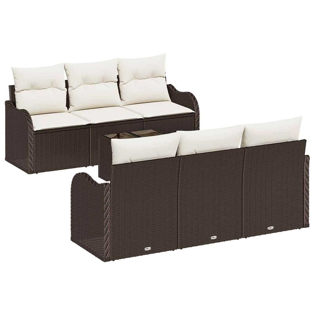 Garden Sofa Set Brown 55 x 55 x 37 cm Poly Rattan