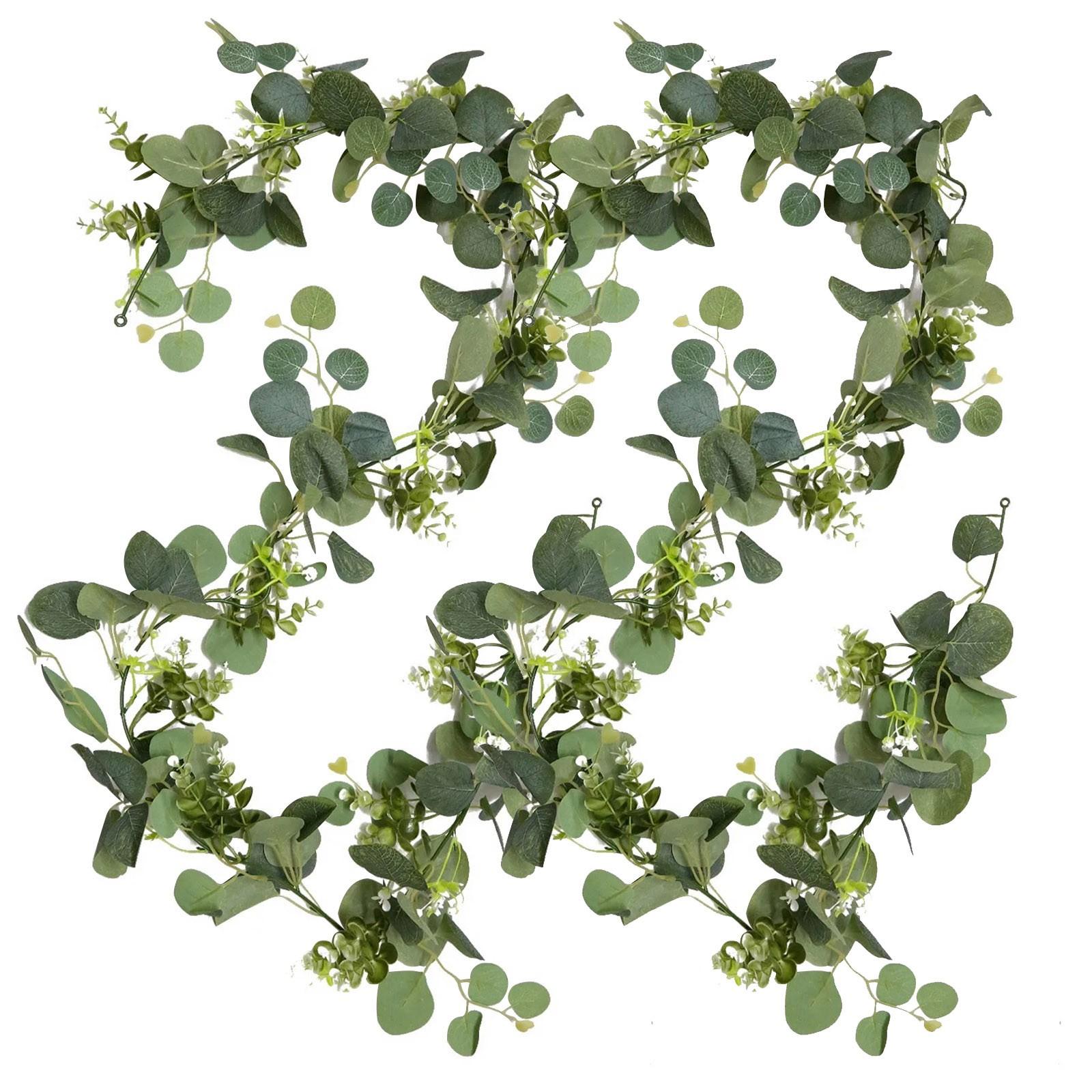 

2 шт. искусственная гирлянда с цветами, подвесные растения, искусственная гирлянда, лозы для домашнего декора, свадебной вечеринки, 5,91 фута One Size зелёный