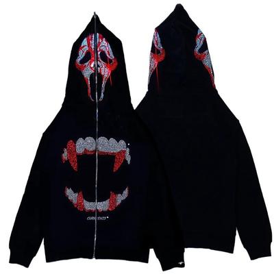 Beliebte Pullover mit Reißverschluss, neue Hip-Hop-Trend-Hoodies mit heißen Diamanten, Oberbekleidungsoberteile für Herren und Damen