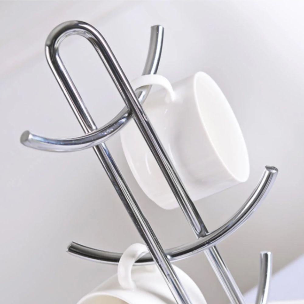 Stainless Steel Water Cup Rack Hanging Design Wine Cup Holder Organizer Kitchen Rack  Household Use