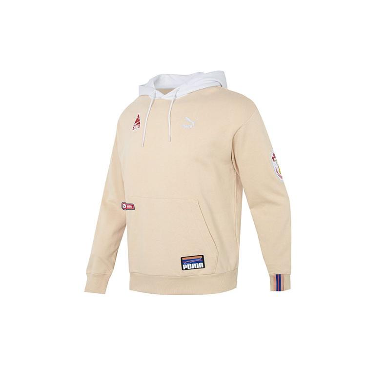 PUMA Team Badge Hoodie Beige Men s 677377-67 S