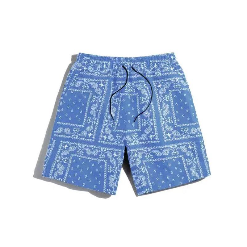 Men's Casual Beach Shorts Breathable Vintage Personality Printed Shorts Hip Hop High Street Streetwear