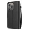 Applicable To iPhone16E Mobile Phone Leather Case 17Pro Leather Pattern Solid Color Card Insert Wallet Bracket Protective Case Three Cards