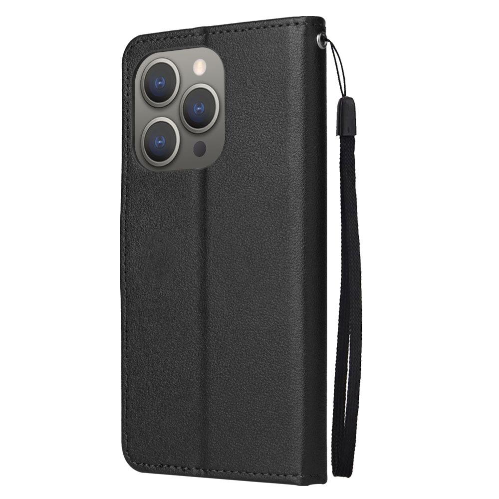 Applicable To iPhone16E Mobile Phone Leather Case 17Pro Leather Pattern Solid Color Card Insert Wallet Bracket Protective Case Three Cards