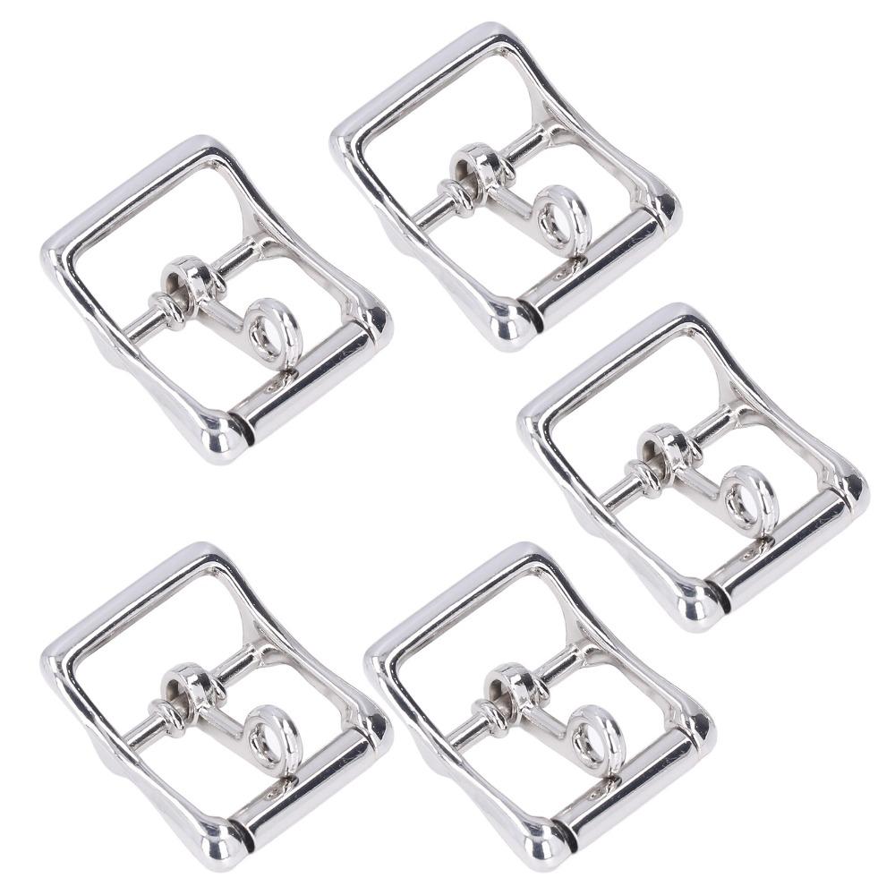 5pcs Easy Installation Metal Replacement Buckle Square Center Bar Single Prong Buckle Leather Craft