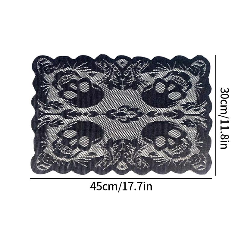 Spider Web Black Lace Tablecloth Halloween Table Cloth Decorative Placemat Cosplay Spider Silk Party Table Ornament