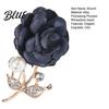 Stylish Brooch Faux Pearl Fabric Rose Artificial Flower Pin