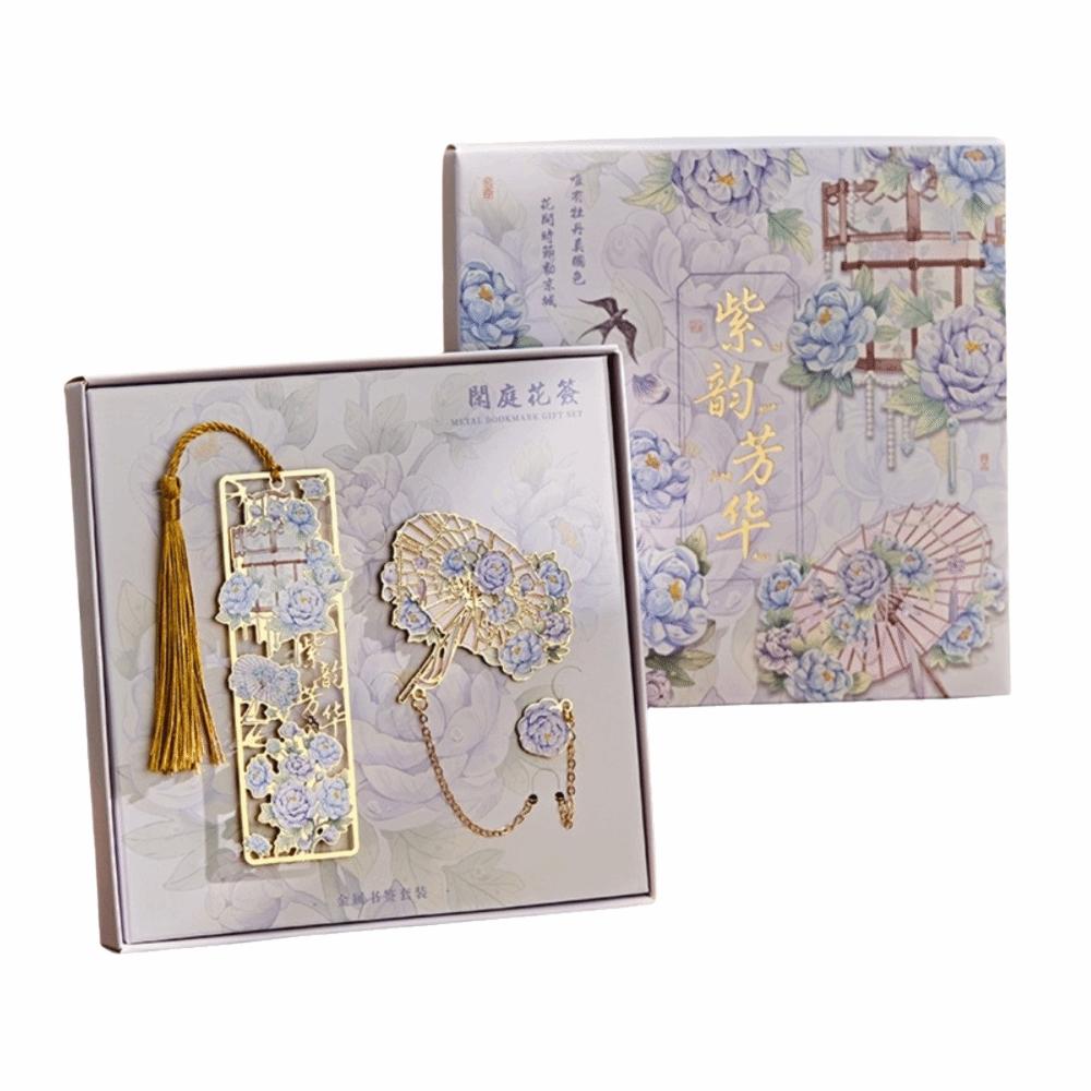 Bronzing Hollow Bookmark With Tassel Floral Bookmark Exquisite Design Metal Bookmark Book Club