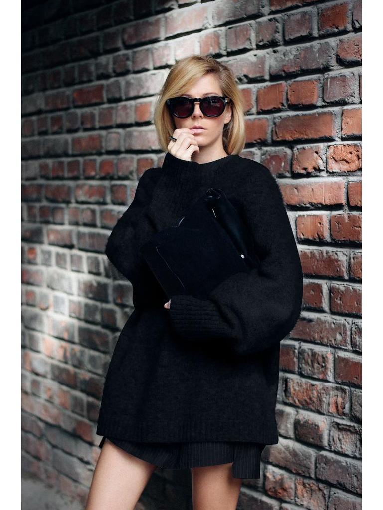 2024 Damski Sweter Dzianinowy z Długim Rękawem i Okrągłym Dekoltem w Dużych Rozmiarach