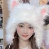 Bonito kawaii gato orelha mulheres chapéus gorro feminino lolita outono inverno quente casual peludo bonés chique streetwear dos desenhos animados lindo chapéu