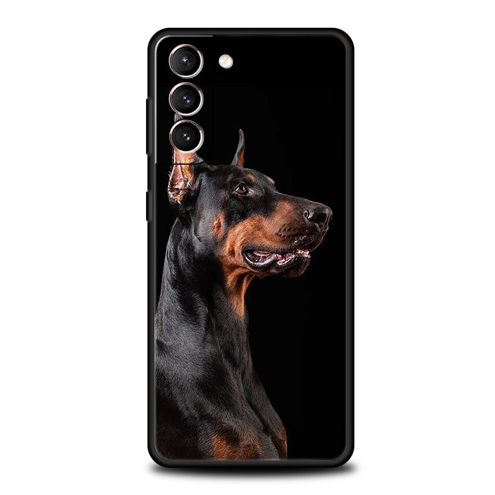 Doberman Dog Phone Case for Samsung Galaxy S26 S25 S24 S23 S22 S20 S21 FE Ultra S25 Edge Plus 5G Soft TPU Cover Fundas Capas Bag