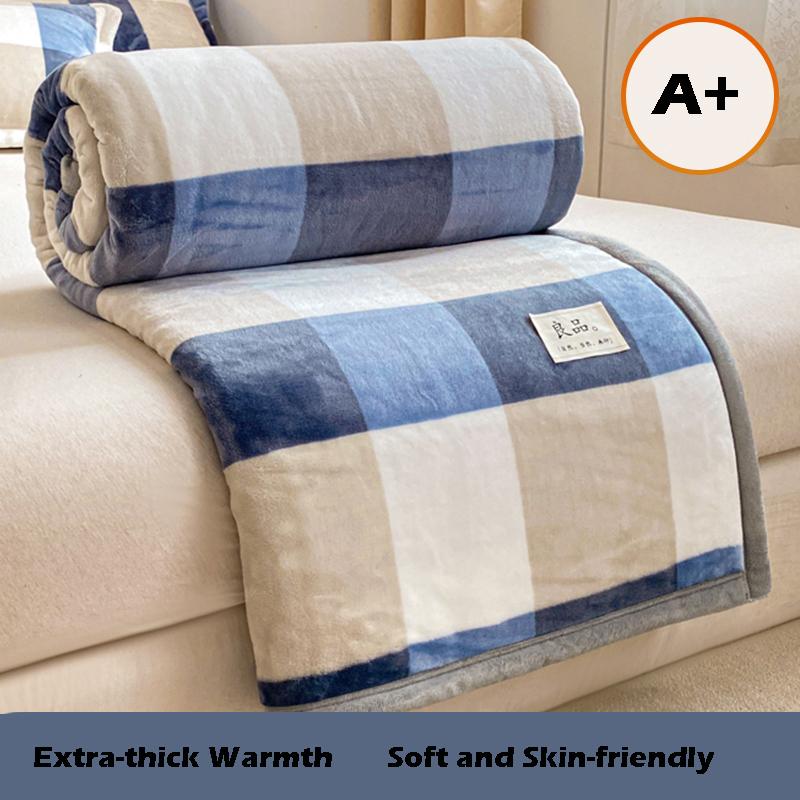 

3PCS Thermal Milk Fleece Blanket - Hypoallergenic Plush Throw for Sofa Bed with Slavic Knitting Motif 150x200cm