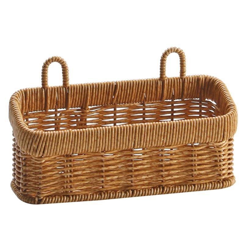 Woven Kitchen Storage Basket Wall Hanging for Vegetables Garlic