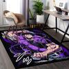 1pc Anime Cartoon Design Chair Mat - Purple Muscular Character with Chains Office Desk Rug, Non-Slip Carpet for Home Decor, Suitable for All Seasons,