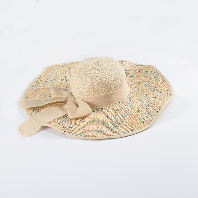 Summer Big-brimmed Beach Hat, Children's Bow, Seaside Vacation Sunscreen Visor, Hot-selling Foldable Straw Hat