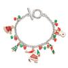 Fashion Santa Claus Snowman Star Christmas Tree Pendant Bracelet For Women Adjustable Christmas Bracelet Charm Party  Jewelry