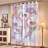 2Pcs Saja Boys Print Blackout Curtains In Multiple Sizes For Living Room And Bedroom Insulation Decoration, Machine Washable