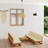 9-piece Garden Set with Cushions Solid Pine Wood