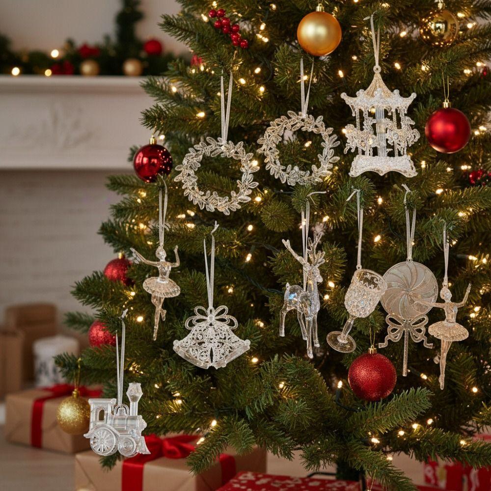 Carousel Christmas Elk Pendants DIY Xmas Tree Hanging Ornament Ballet Girl Pendants  For Xmas Tree