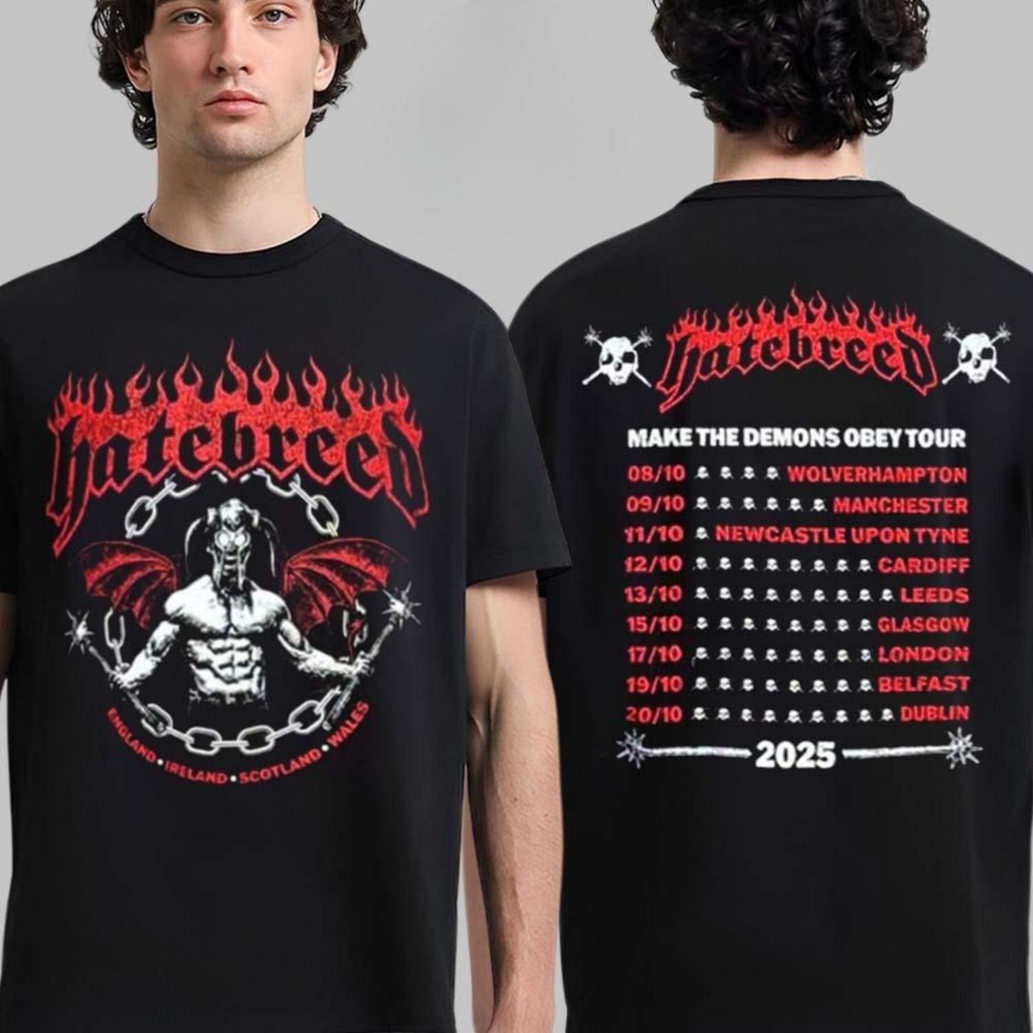 Hatebreed Sonic Temple 2025 Мерч Хардкорные Чемпионы с Hatebreed Все Возможно Двусторонняя Унисекс Футболка S