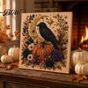 Autumn Atmosphere Wall Decor Halloween Faux Pearl Art DIY Kit, Spooky Cute 3D Beads Painting Crafts, Resin Bead Mosaic Gothic Ghost Pumpkin