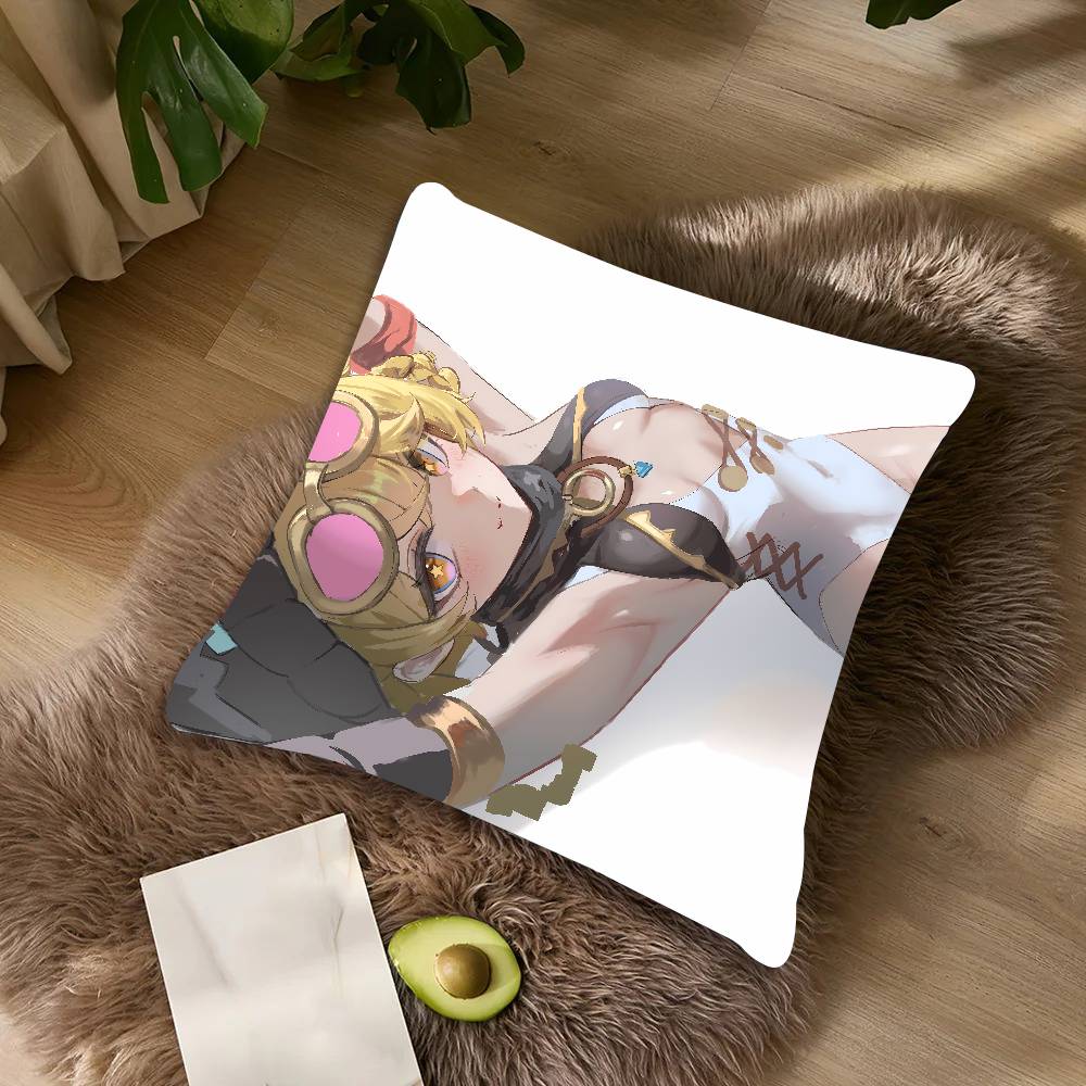 Cute Funny Girl Hot Jahoda Genshin Impact Cushion Cover Decor Throw Pillow Covers For Couch Camping Pillow Cover Decorations
