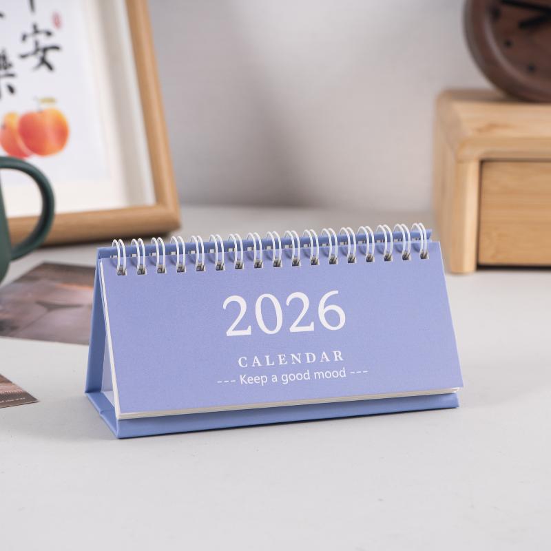 2026 Simple Style English Mini Desk Calendar Desktop Display Solid Color Portable Small Desk Calendar Desktop Decoration