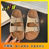 Hollow sandals retro super fire high-end thick-soled cool slippers heightened Boken slippers women's summer wear 2025 new models