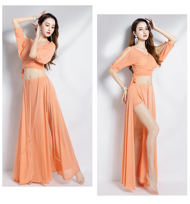 Huayu Dancewear Women's Sexy Belly Dance Practice Set - Beginner Oriental Performance Costume