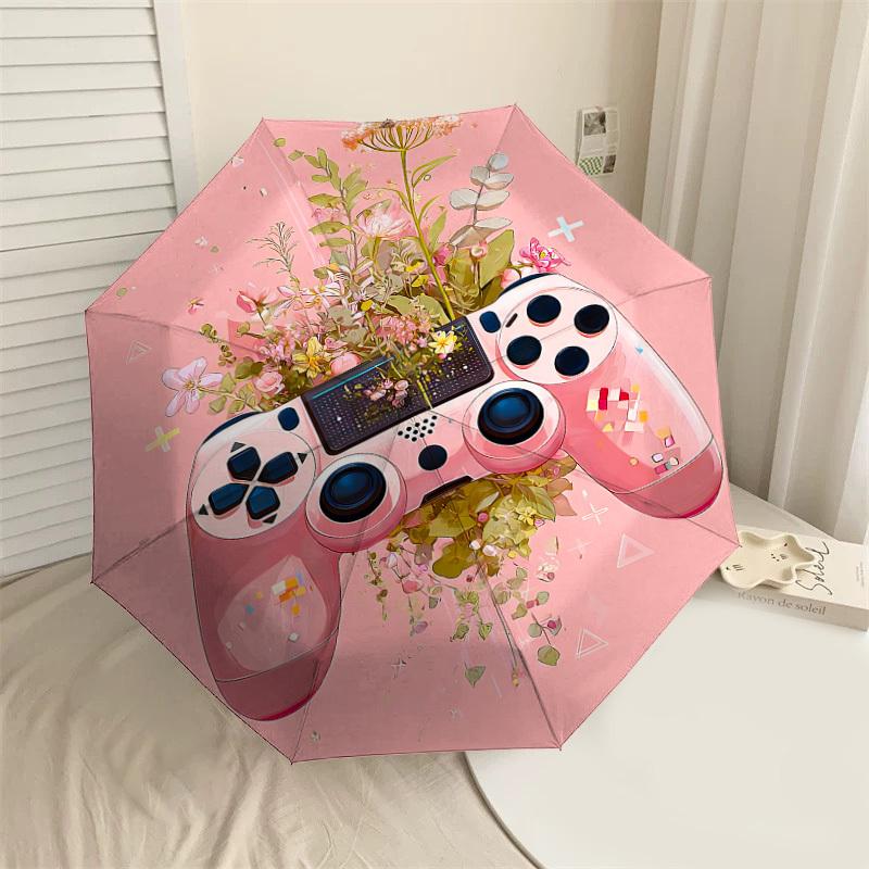 

1PC Gamepad Flowers Umbrella-8-Rib Reinforced, Automatic Open, Lightweight & Durable, Fashion Accessory for Outdoor, J0342