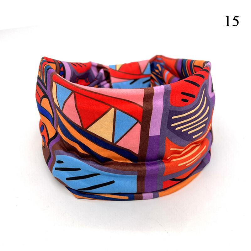 Damen Haarband Stirnband Bohemian Sport Yoga Bandage Elastisch Mädchen Breites Stirnband Print Breites Kopfband Kopfschmuck Haarband Damen