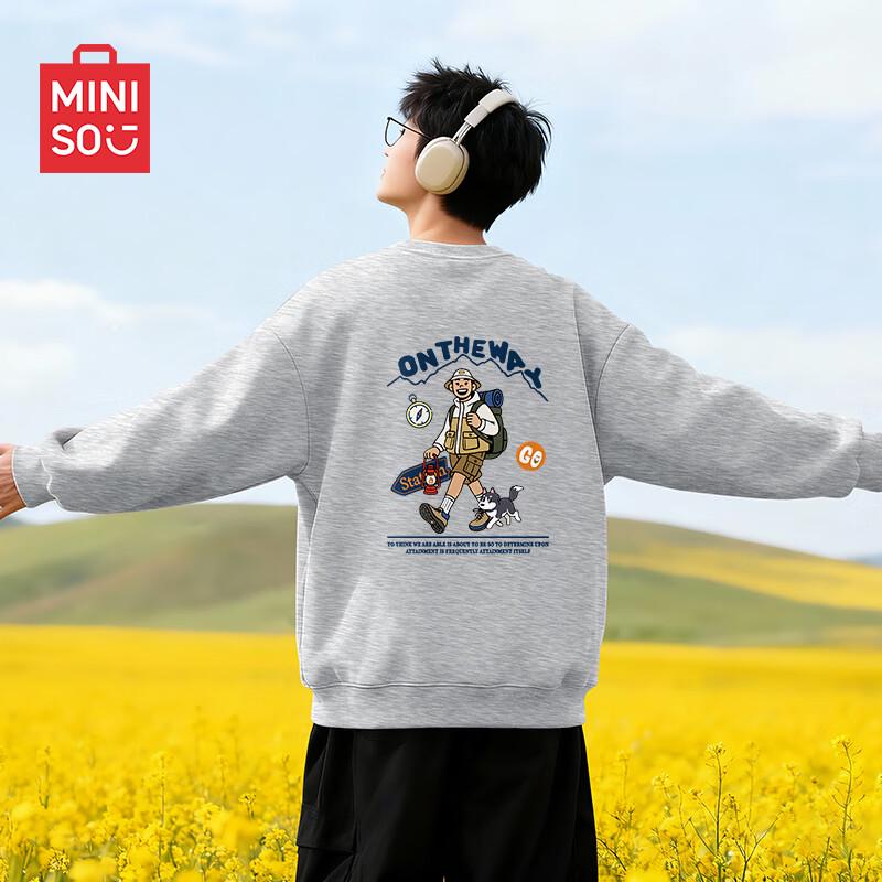MINISO Men s Graphic Crewneck Sweatshirt S