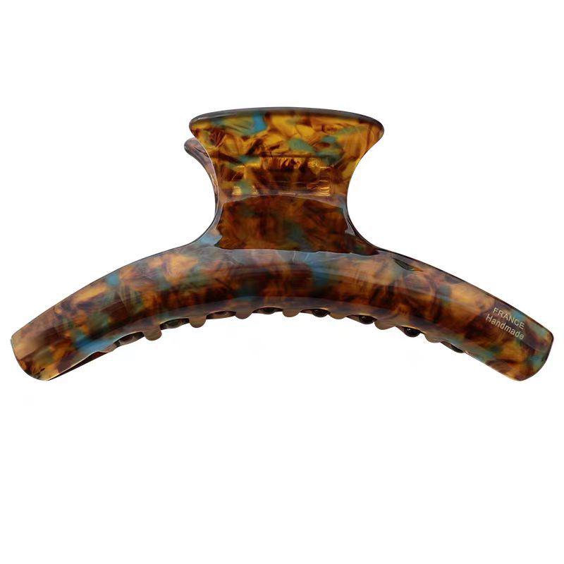 French Retro Large Leopard Print Claw Clip for Ponytails