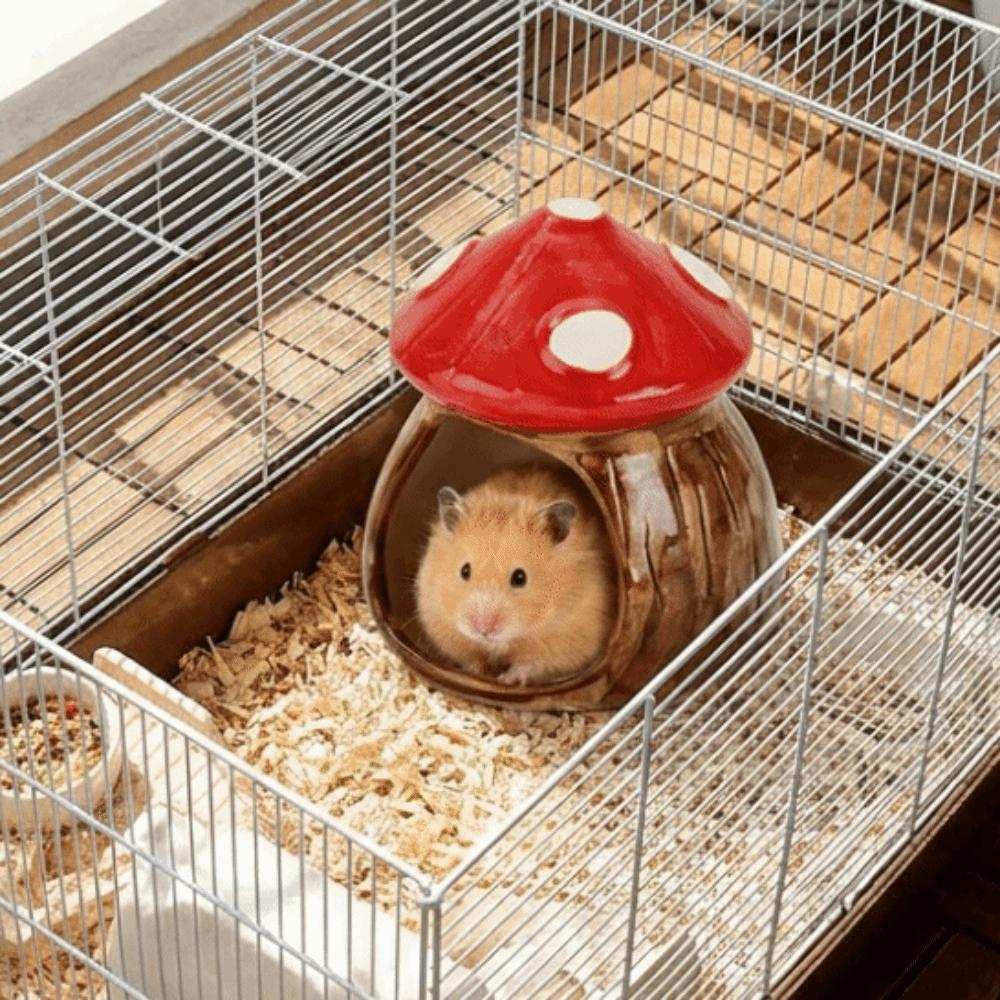 Tuggfast Keramisk Hamstergömma Söt Husdjurssovbo Hamsterkylhus Inomhushabitat