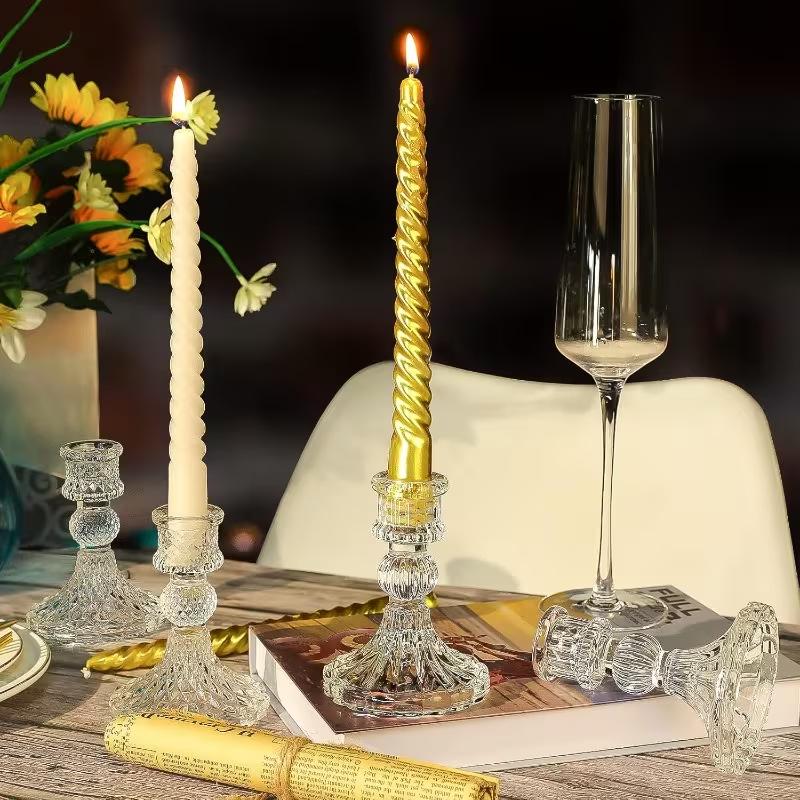 Vintage French Crystal Candle Holder for Aromatherapy & Dinner Ambiance