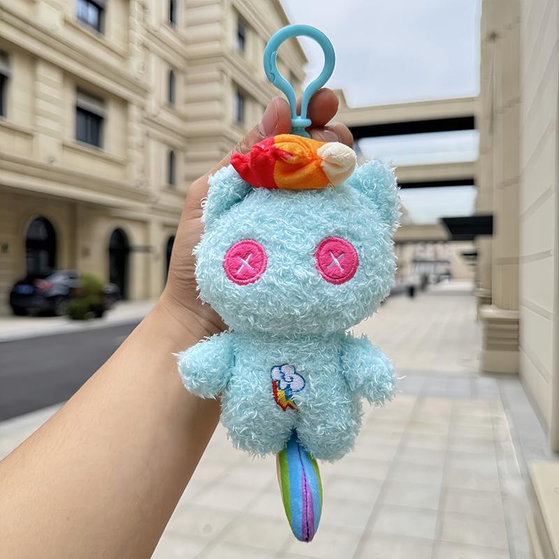 Kawaii Pony Plush Backpack Pendant Keychain Twilight Sparkle Fluttershy Pinkie Pie Cute Bag Decoration Toy Gift