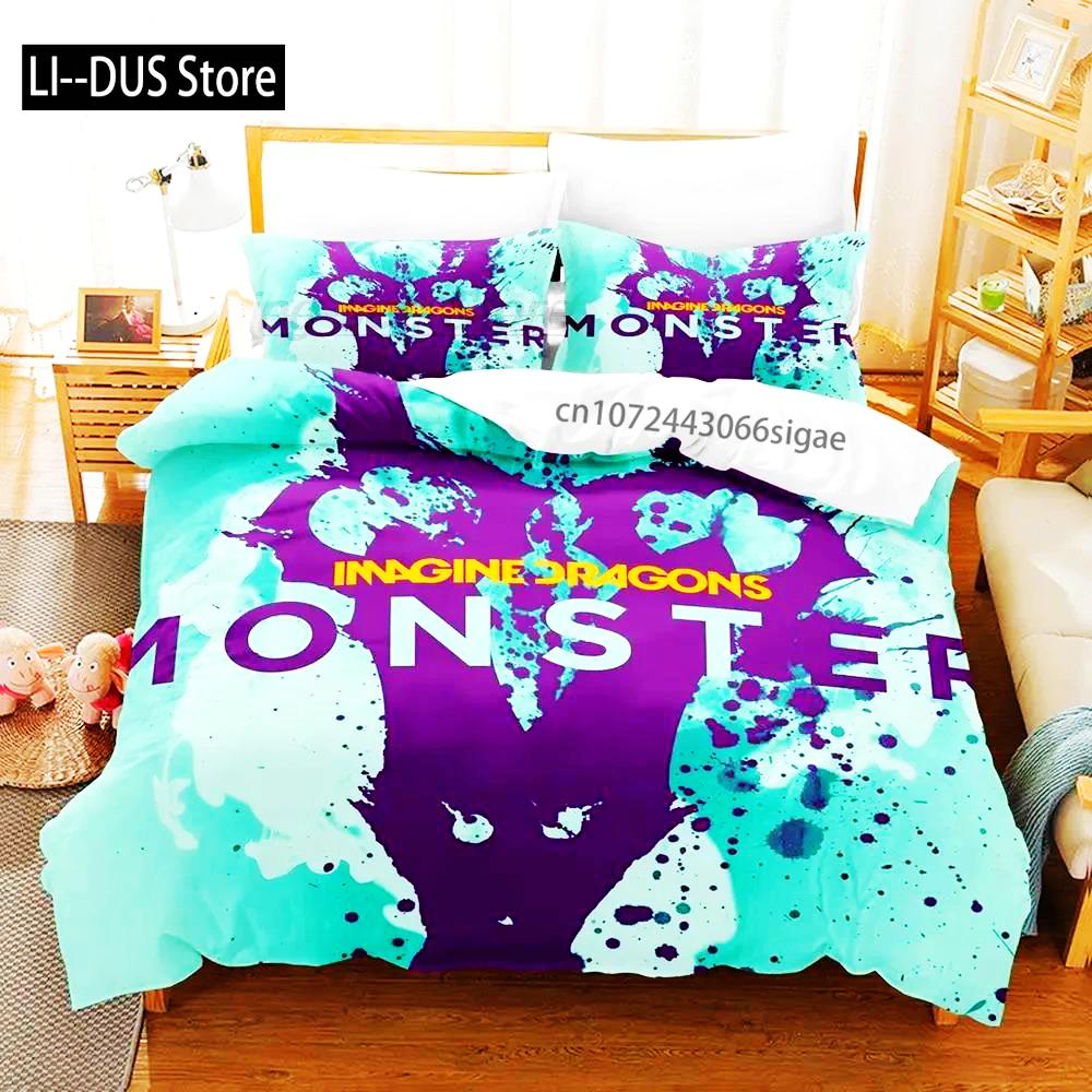 2024 Imagine Dragons Single Double 3D Printed Bedding Set For Boys Bedroom Queen King Size Quilt Cover Pillowcase