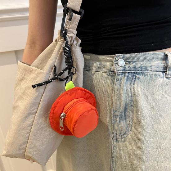 Keychain Mini Coin Purse Cute Small Hat Coin Pouch Bag Charm Tiny Organizer for Jewelry Keys Coins Fashion Backpack Accessory