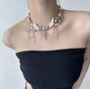 Y2K Spicy Girl Dark Star Leather Choker Necklace - Pure Desire Clavicle Chain
