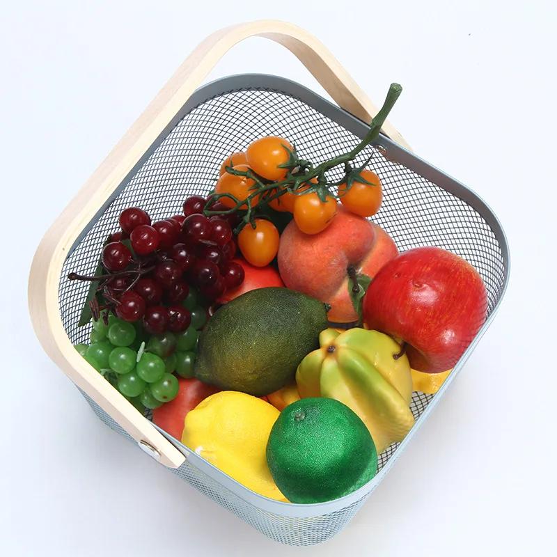 Kitchen Storage Drain Basket Portable Fruit Storage Basket Household Stainless Steel Multi Portable Shopping Camping Basket