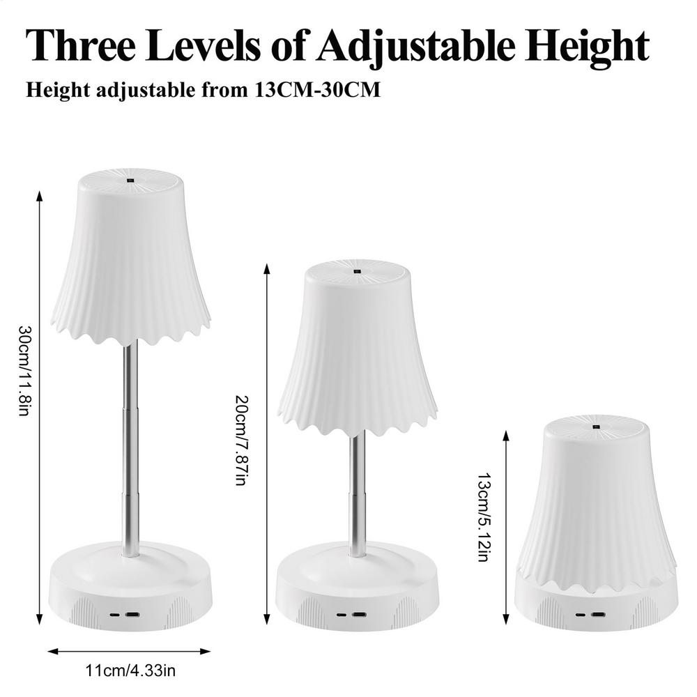 Rechargeable Lamps Cordless Smart Cordless Adjustable Height Ambient Light Battery Powered Table Lamp For Bedroom Restaurant