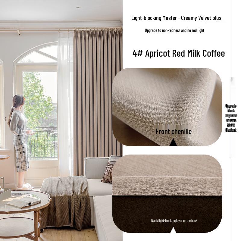 2025 Blackout Chenille Curtains: Thick, Solid Colors, Multiple Options